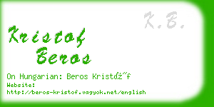kristof beros business card